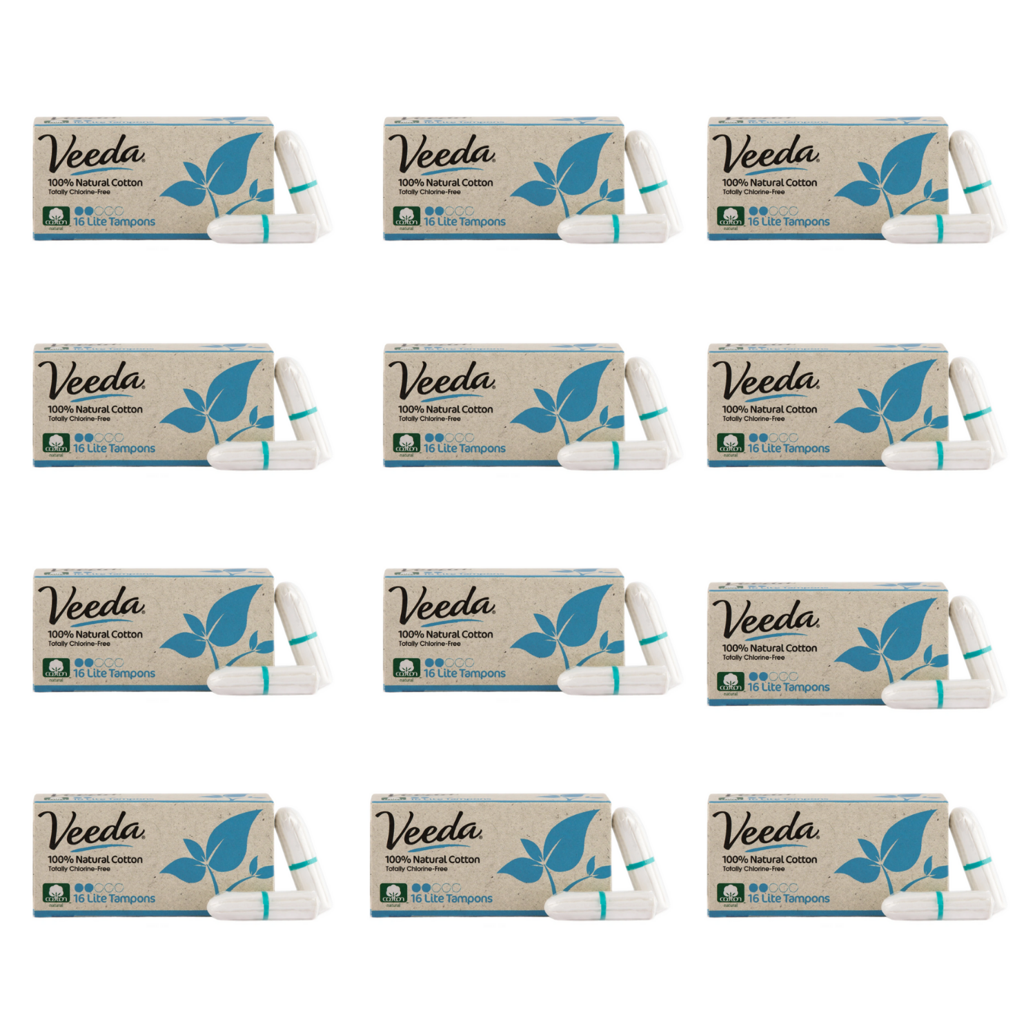 Veeda 100% Natural Cotton SUPER Tampons - Happy Little Camper Aus