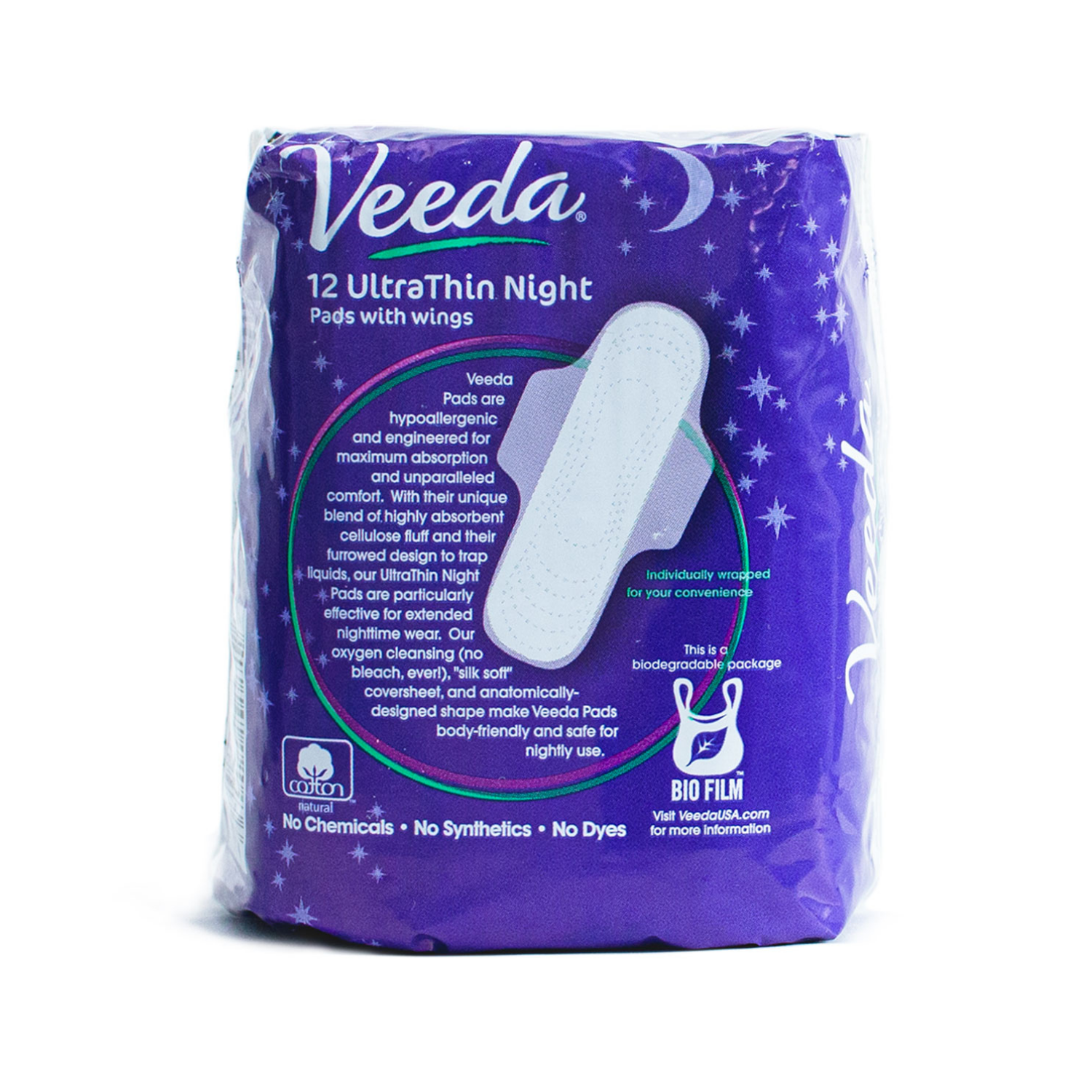 Veeda Ultra Thin Natural Cotton Night Pads 8 Packs x 12 Pads - Veeda Aus
